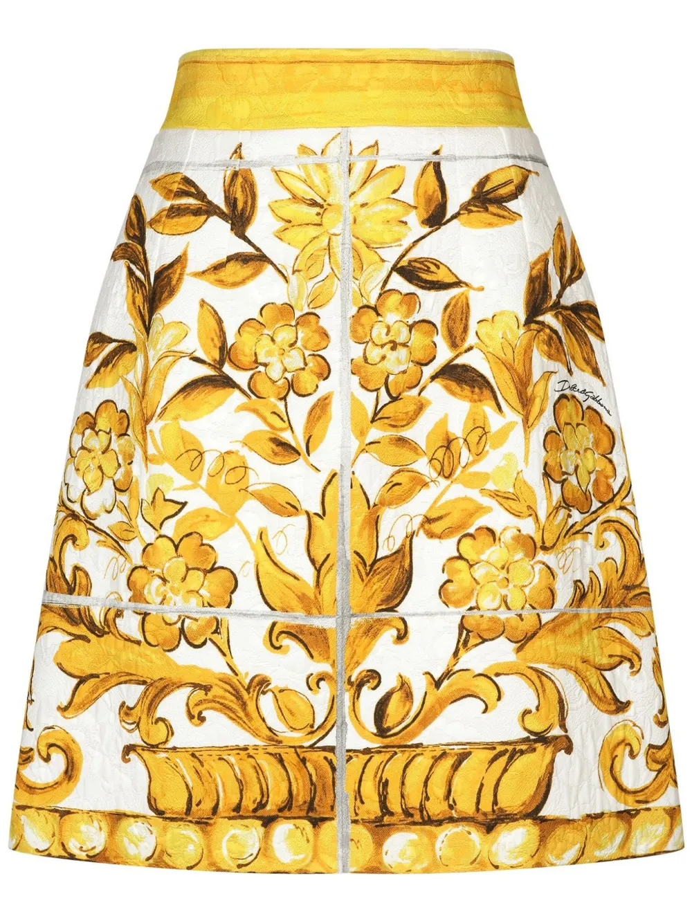Dolce & Gabbana Majolica-print pencil skirt - Giallo