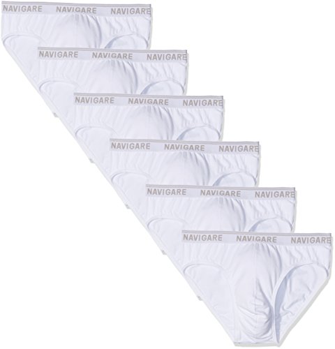 Navigare 574/E (Pacco Da 6), Slip Uomo, Bianco (White), M Confezione Da 6