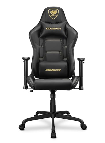 Cougar Sedia Da Gioco Armor Elite, Struttura In Acciaio, Pelle Pvc Traspirante, Sistema Reclinabile A 160°, Capacità Di Carico 120 Kg, Bracciolo Regol