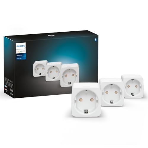 Philips Hue Smart Plug, Presa Intelligente, Controllo Tramite Bluetooth, Compatibile Con Alexa, Google Home E Apple Homekit, 3 Pezzi