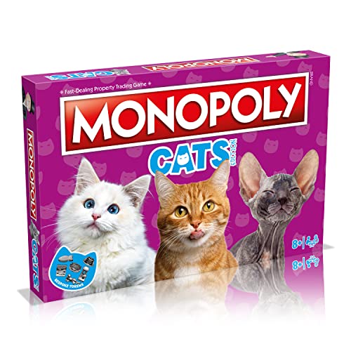 Cats Monopoly Gioco Da Tavolo English Edition, Gioca Con I Tuoi Gatti Preferiti Con Pietre Da Gioco Personalizzate E Scambia La Tua Strada Verso Il Su