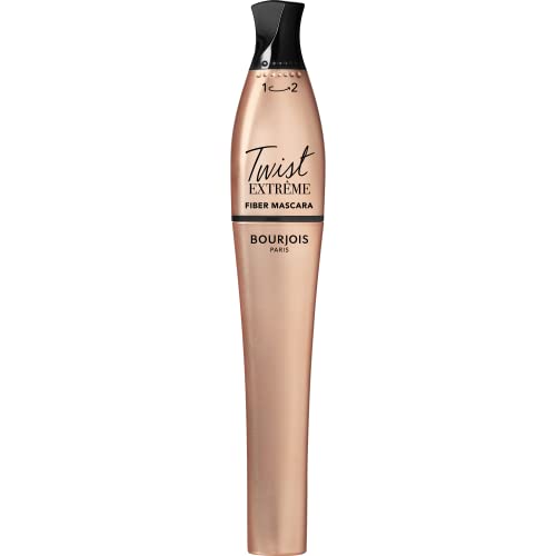 Bourjois Mascara Twist Extreme, Mascara Volumizzante, Allungante E Incurvante, Formula Con Fibre, Lunga Durata, 24 Nero