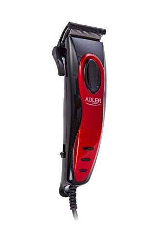 Adler Shiny Red Hair Clipper, Multicolore, Taglia Unica, Lega Di Acciaio, Nero, Ciano, Magenta, Giallo, Rendement Standard