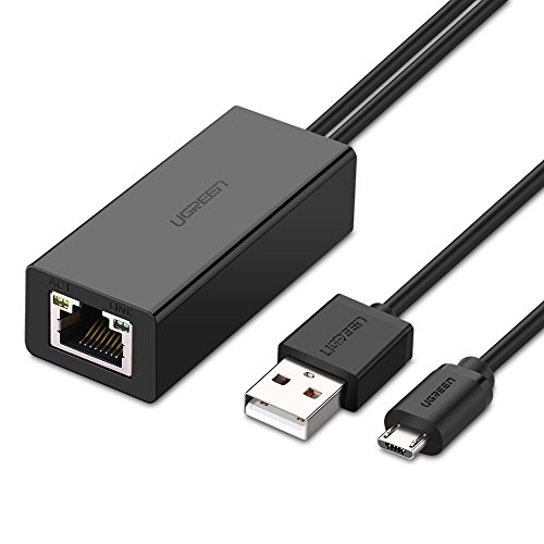Ugreen Adattatore Rete Per Tv Stick, Chromecast 1, Chromecast 2, Chromecast Ultra, Adattatore Usb Rete Ethernet Adapter Micro Usb A Rj45 Lan Con Cavo 