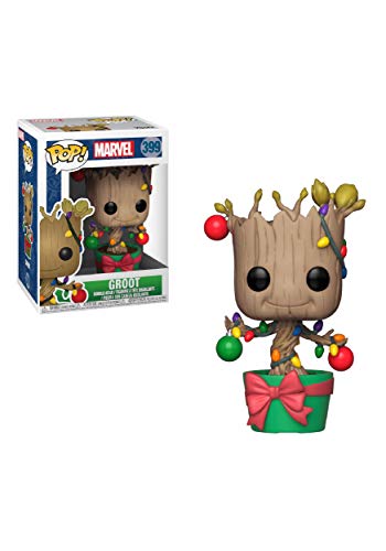 Funko Pop! Bobble: Marvel: Holiday Groot With Lights And Ornaments - Marvel Comics - Fumetti Marvel - Figura In Vinile Da Collezione - Idea Regalo - M