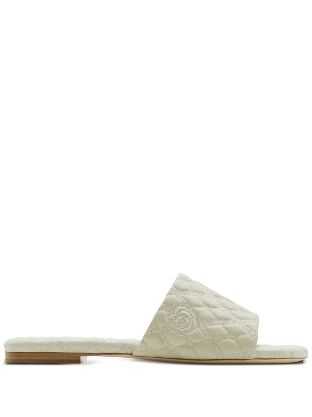 Burberry quilted leather flat sandals - Bianco