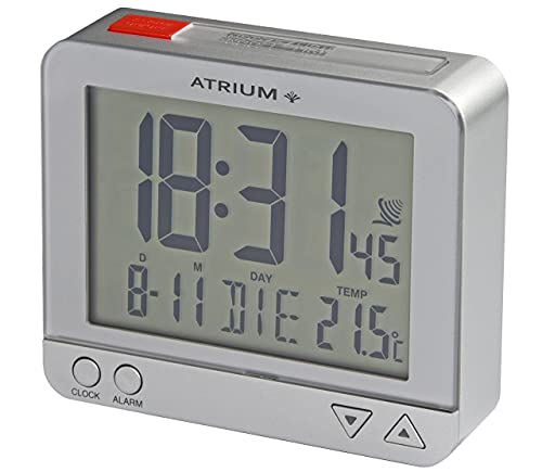 Atrium A760-19 - Sveglia Radio Digitale Con Sensore Di Luce Notturna, Con Indicatore Di Data E Temperatura