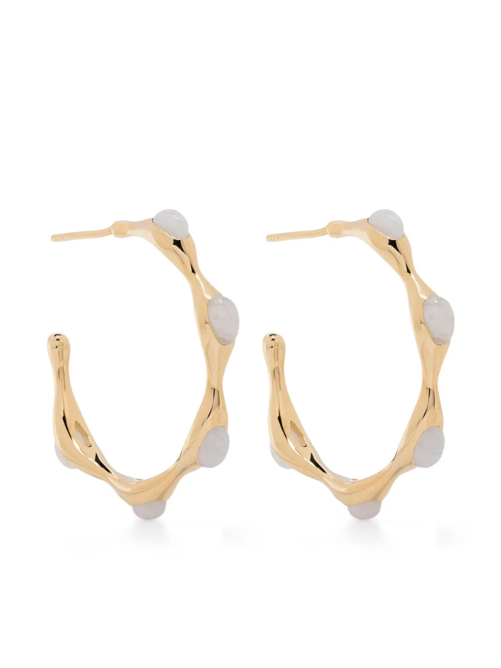 Missoma Magma Rainbow Moonstone hoop earrings - GOLD