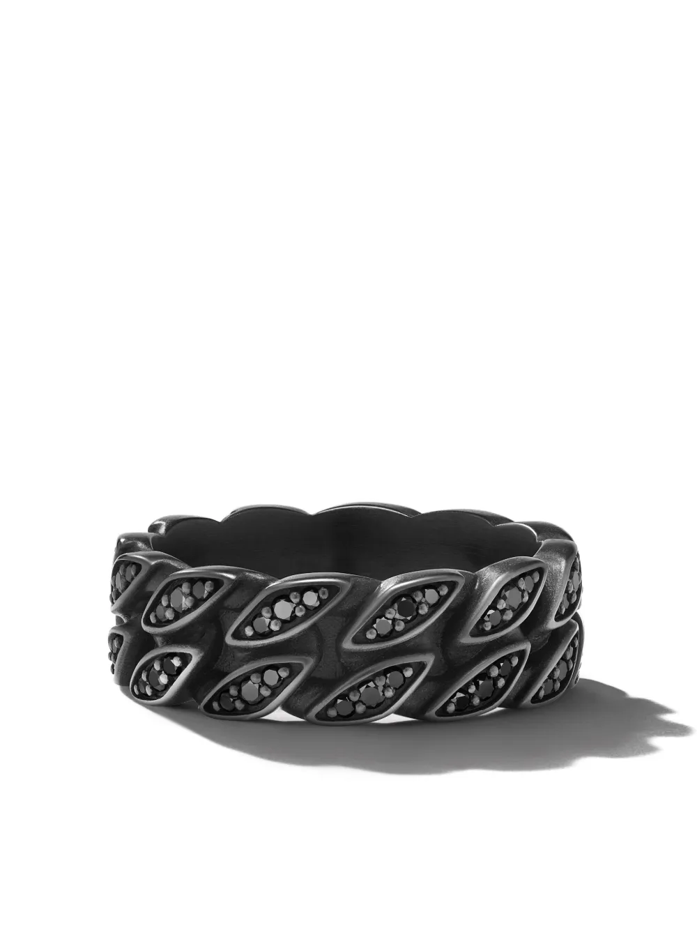 David Yurman black diamonds titanium band ring - Nero