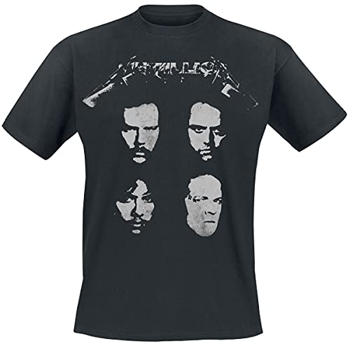 Metallica 4 Faces Uomo T-Shirt Nero M 100% Cotone Regular