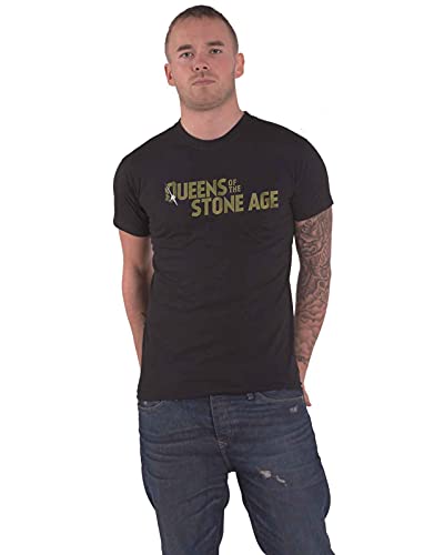 Queens Of The Stone Age T Shirt Bullet Shot Logo Nuovo Ufficiale Uomo Nero Size S