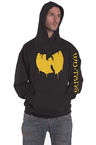 Wu-Tang Clan Sliding Logo Uomo Felpa Con Cappuccio Nero M 80% Cotone, 20% Poliestere Regular