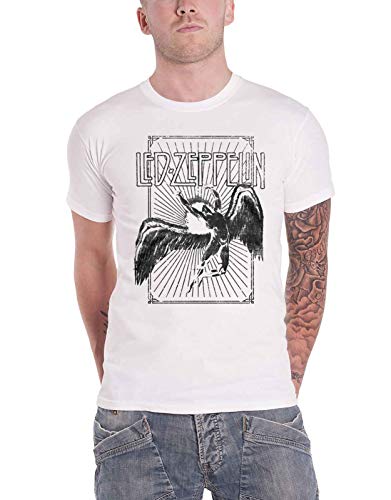 Led Zeppelin Icarus Burst Uomo T-Shirt Bianco Xl 100% Cotone Regular