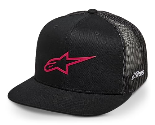 Alpinestars 3D Ageless Trucker Hat Berretto Da Baseball Cappello Trucker Con Visiera Piatta E Chiusura A Scatto Snapback Cappellino Uomo Nero/Rosso Ta