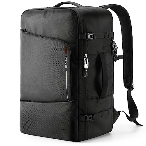Inateck Antifurto 42L Zaino Da Viaggio Cabina, Bagaglio A Mano Per Laptop 17 Pollici, Con Serratura A Combinazione E Parapioggia, Per Uomo E Donna, Re