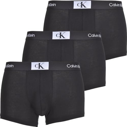Calvin Klein Trunk 3Pk 000Nb3528A, Boxer Uomo, Nero (Black Black Black), S