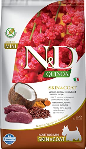 N&D Quinoa Dog Skin & Coat, Venison & Coconut Adult Mini 2,5 Kg