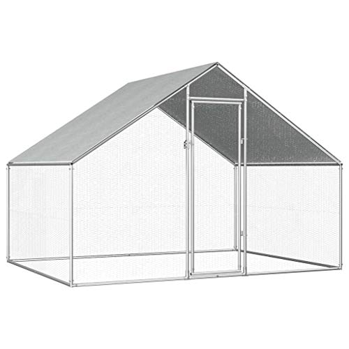 Vidaxl Gabbia Per Pollaio Da Esterno In Acciaio Zincato, 2,75 X 2 X 2 M