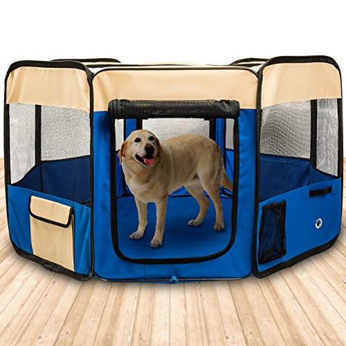 Bigwing Style Recinto Per Cani Da Interno,Sovradimensionato Kennel Cane Grande,Fondo E Top Rimovibili,Usare All'Interno E All'Esterno,Con Borsa Di Tra