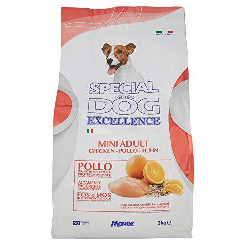 Monge Special Dog Excellence Alimento Per Cani Mini Adulti Con Pollo, 3 Kg