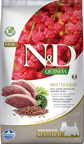 N&D Quinoa Dog Duck, Broccoli & Asparagus Neutered Adult Mini 2,5 Kg