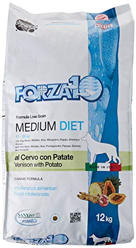 Forza 10 Forza10 Medium Diet Deer Food Dry Dog Premium Borsa Da 12 Kg, Multicolore, Unico