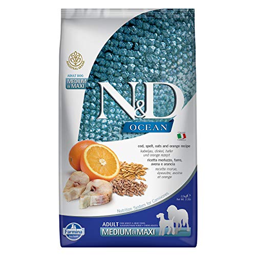 N&D Ocean Dog Codfish, Spelt, Oats And Orange Adult Medium & Maxi 2.5Kg