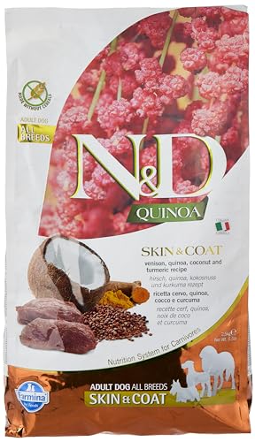 N&D Quinoa Dog Skin & Coat, Venison & Coconut Adult All Breeds 2,5 Kg