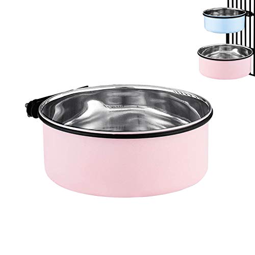 Ciotola D'Acqua Per Gabbie E Gabbie Per Cani, 2 In 1, Ciotola Da Appendere Per Animali Domestici, In Acciaio Inox, Ciotola Per Cani Di Medie Dimension