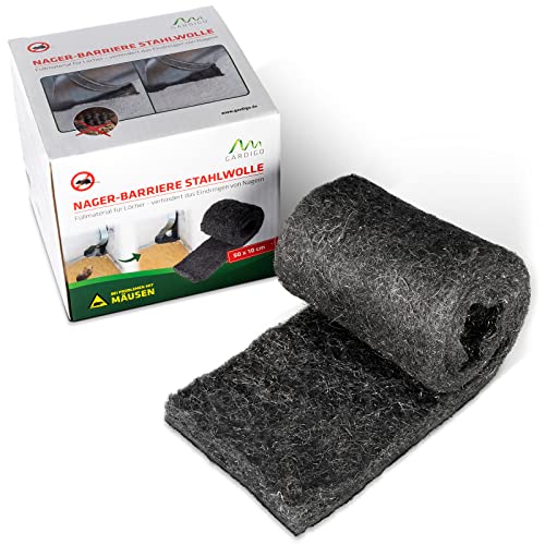 Gardigo® Lana D'Acciaio Contro Topi | 50X10Cm | Facile Da Tagliare I Per Chiudere Buchi In Garage, Cantina, Soffitta | Blocca Roditori, Parassiti E In