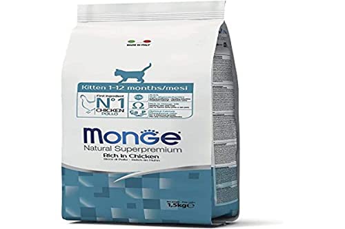 Monge Natural Superpremium Kitten Rich In Chicken, Cibo Umido Per Gattini (Cibo Umido A Base Di Pollo, Ricco Di Fibre, Senza Coloranti E Conservanti,