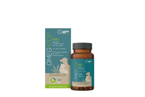 Omegatop Perle. Mangime Complementare Per Cani E Gatti. Utile In Caso Di Irritazioni, Allergie Cutanee E Prurito, Per Il Benessere Di Pelo E Mantello.