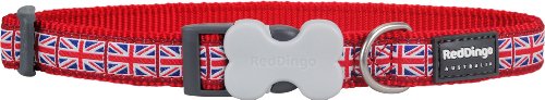 Red Dingo Designer Dog Collar, Union Jack (20 Mm X 31-47 Cm) M