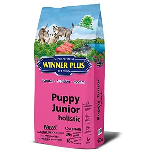 Winner Plus Puppy Junior Holistic 12 Kg - Alimento Olistico, Nutriente E Completo: A Base Di Anatra, Salmone E Patate