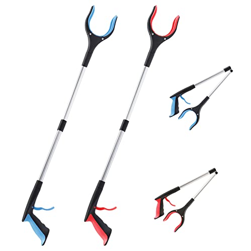 Oitugg Pinza Raccogli Rifiuti 2 Pezzi - 83Cm Pinza Telescopica Prendi Oggetti - Pinza Raccogli Oggetti, Con Puntas Magnéticas, Cabezal Giratorio De 90