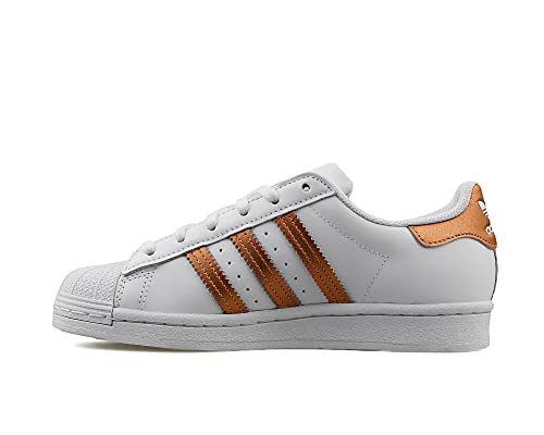 Adidas Superstar W, Scarpe Da Ginnastica Donna, Bianco/Rame Met./Nero, 36 Eu
