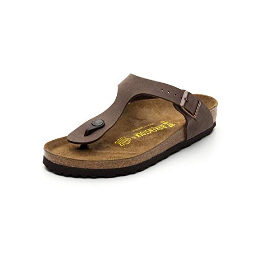 Birkenstock Gizeh Birko-Flor, Sandali Unisex - Adulto, Marrone (Mocca Nubuk), 38 (Normale)