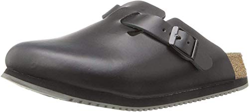 Birkenstock Boston Birko-Flor - Sabot Unisex - Adulto, Nero (Black), 40