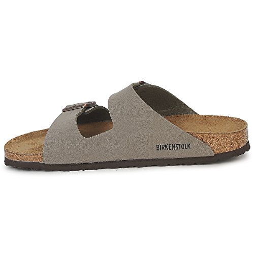 Birkenstock Arizona Birko-Flor Nubuck, Sandali Unisex-Adulto, Beige (Stone Nubuk), 42