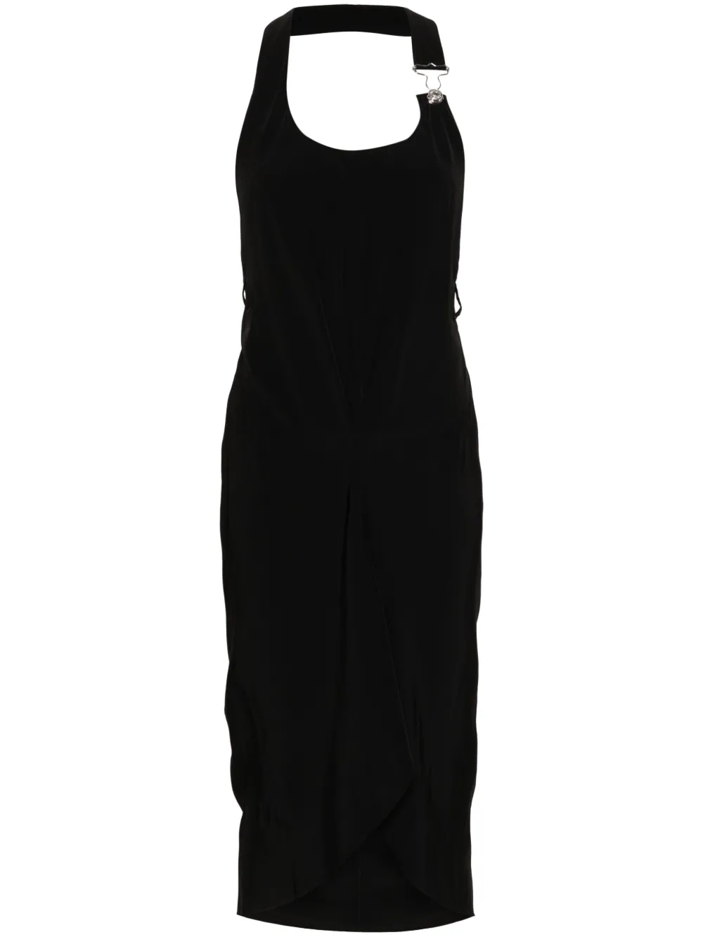 MOSCHINO JEANS halterneck open-back midi dress - Nero
