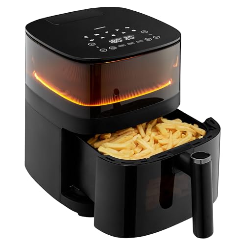 Medion Friggitrice Ad Aria Calda X10 Xl (5L, 1.500W, Innovativa Funzione Di Spruzzo D'Acqua Per Cibi Croccanti, Finestra Di Ispezione, 10 Programmi Au