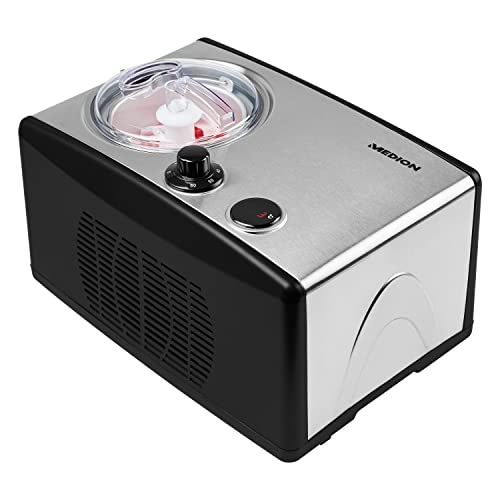 Medion Gelatiera Con Compressore (Adatta Alla Preparazione Di Gelati, Frozen Yogurt E Sorbetti, 1,5 Litri, 150 Watt, Md 18387)