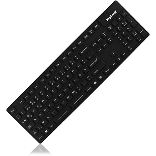 Keysonic Ksk-8030 In Ch Tastiera Usb Svizzere Nero
