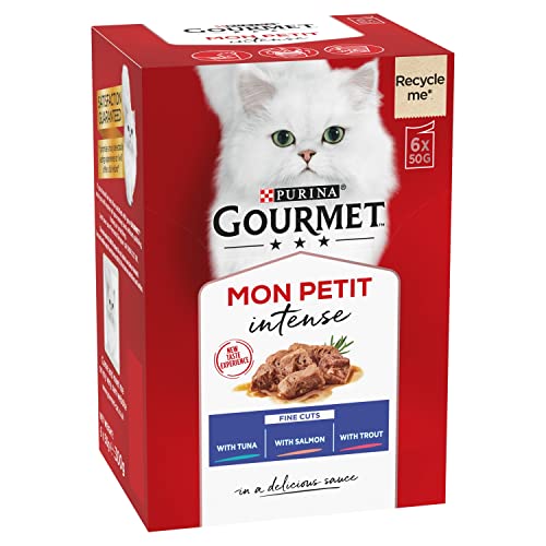 Gourmet Mon Petit Fish Variety Tuna, Salmon, Trout Wet Cat Food 6X50G