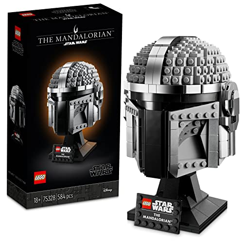 Lego Star Wars The Mandalorian Helmet Buildable Model Kit, Display Collectible Decoration Set For Adults, Men, Women, Mum, Dad, Collectible Idea 75328