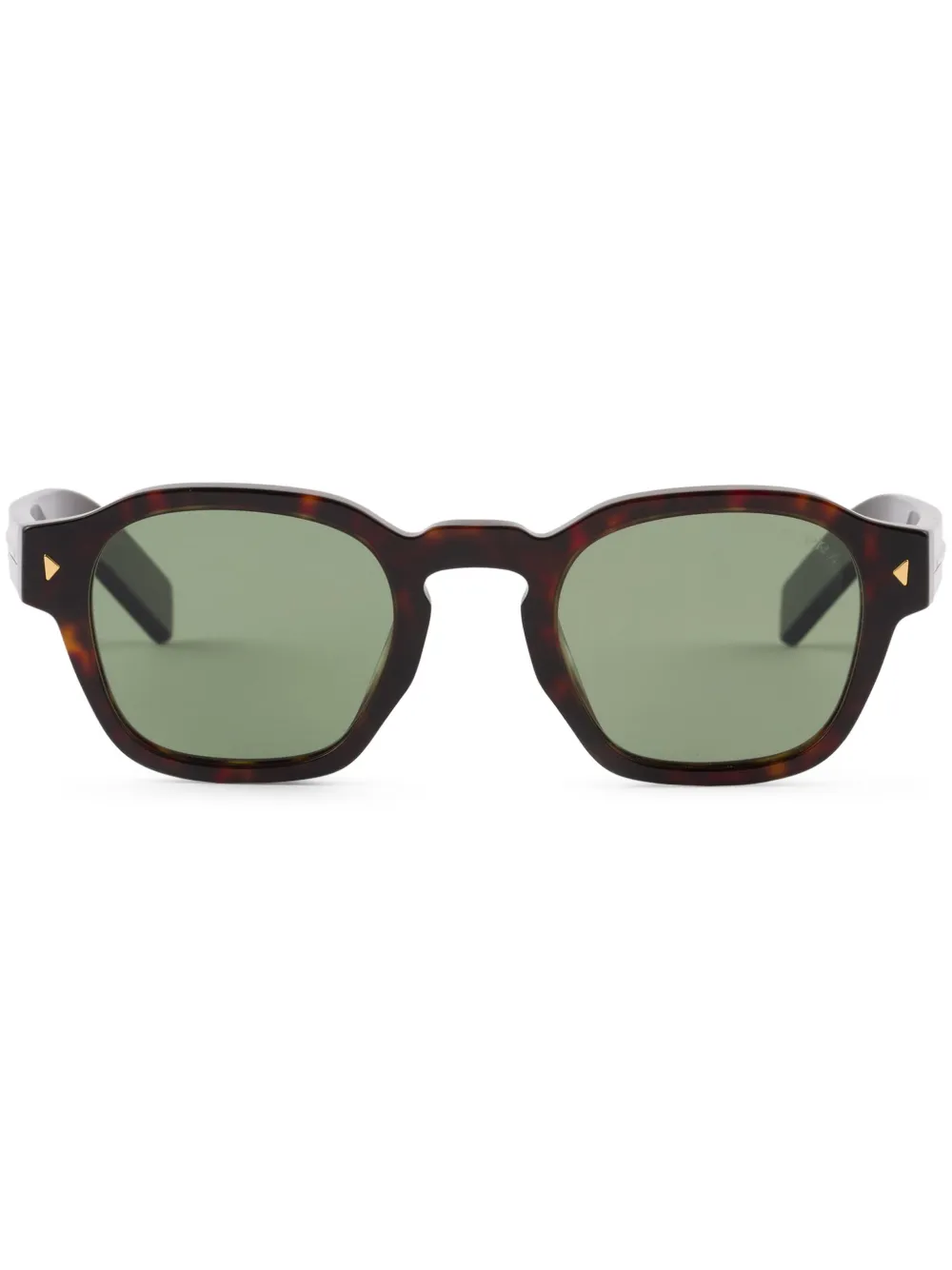 Prada Eyewear logo-plaque square-frame sunglasses - Marrone
