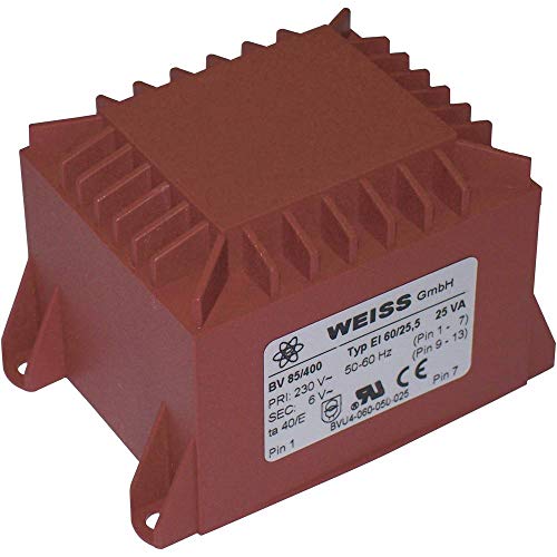Weiss Elektrotechnik 85/402 Trasformatore Per Circuiti Stampati 1 X 230 V 1 X 12 V/Ac 25 Va 2083 Ma
