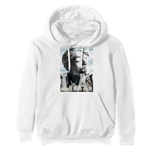 Rock Off Officially Licensed Products Tupac 2Pac La Skyline Felpa Con Cappuccio Size Xl