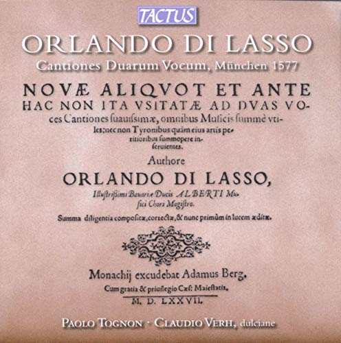 Lasso: Cantiones Duarum Vocum, 1577