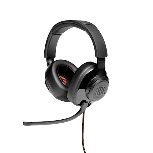 Jbl Quantum 200 Cuffie Gaming Over Ear Con Filo, Headset Da Gioco Con Microfono, Compatibilità Su Ogni Piattaforma, Colore Nero